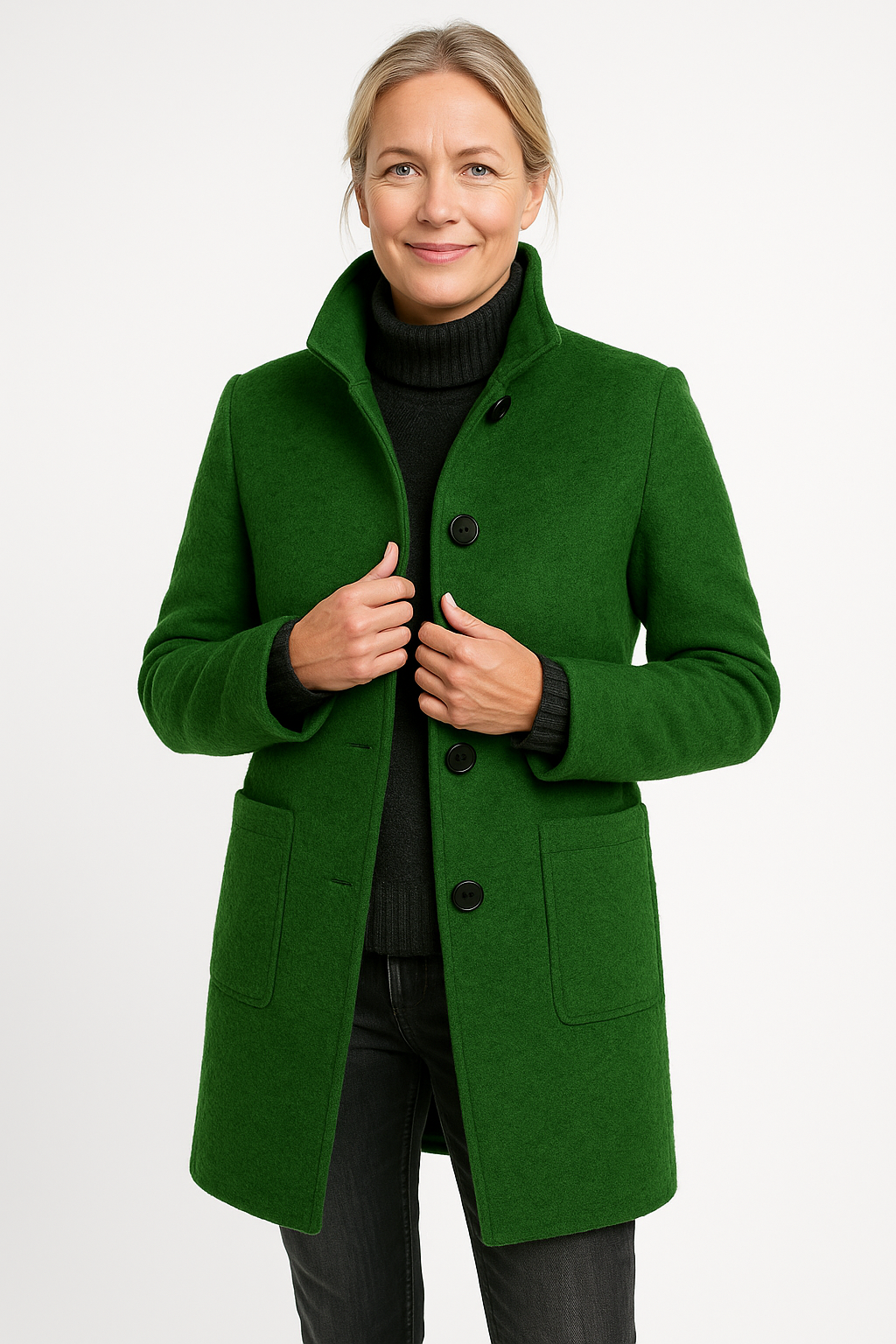 Elina™ – Stilren Ullblandad Kappa med Elegant Passform