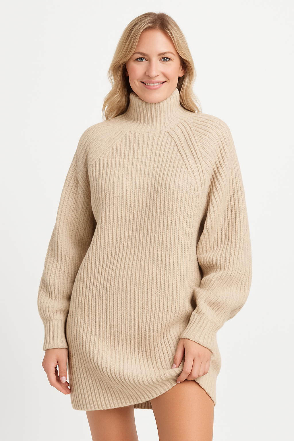 Elin | Lång stickad polotröja i tidlös stil