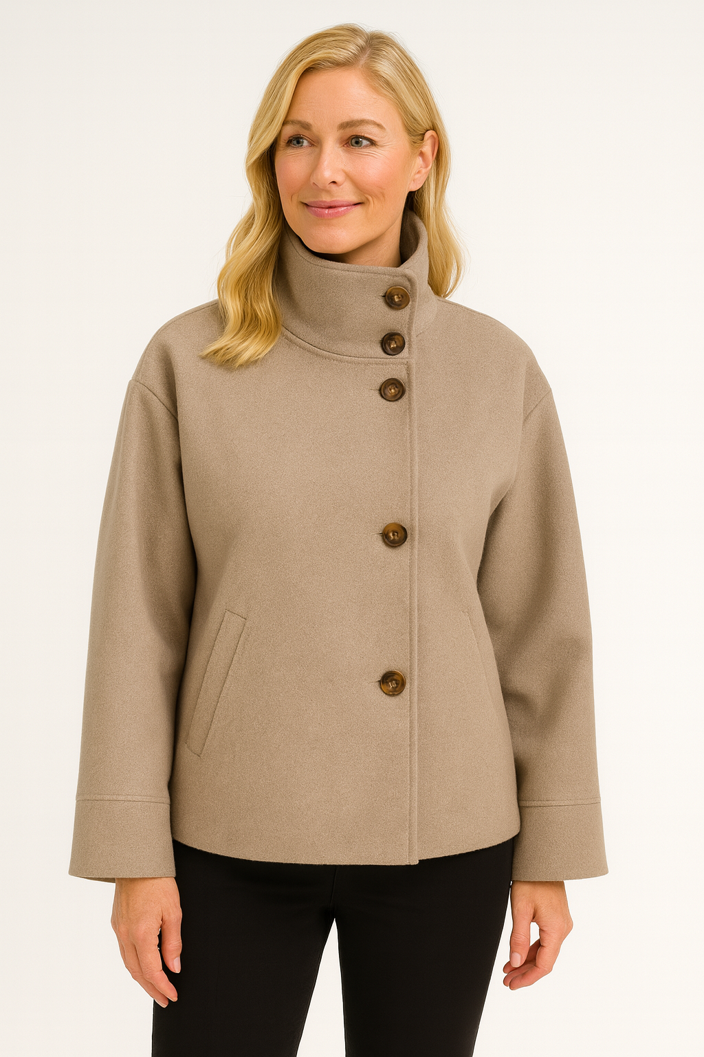 Elegant Damjacka – Stilfull Kort Double-Breasted Jacka