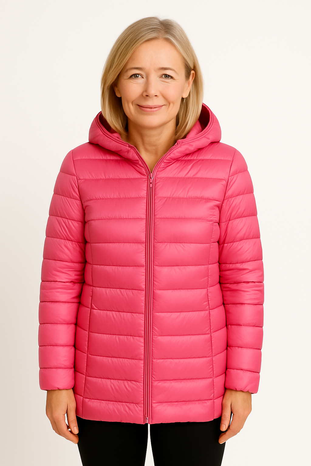 Lättvikts Damjacka – Vadderad Jacka med Huva
