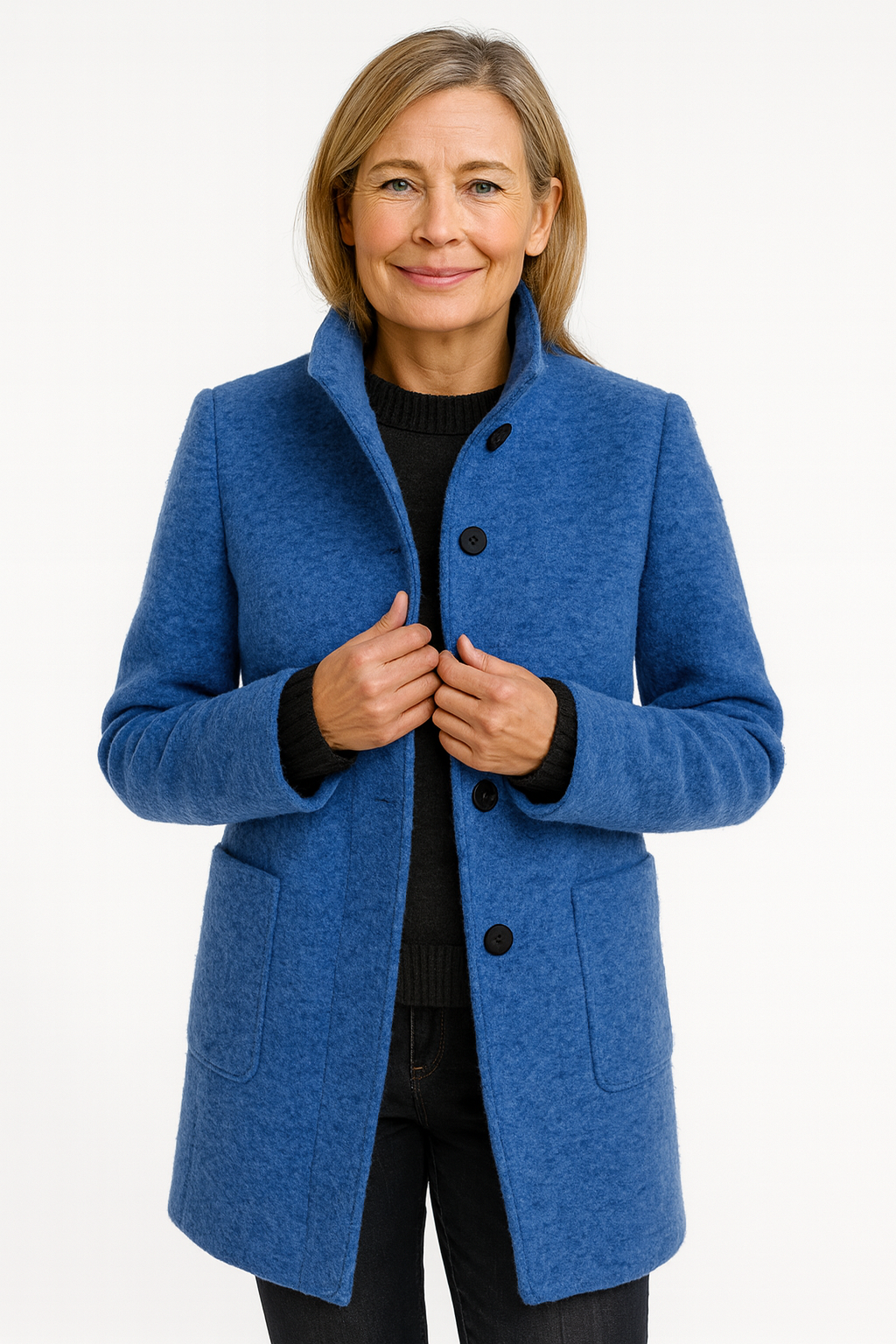 Elina™ – Stilren Ullblandad Kappa med Elegant Passform