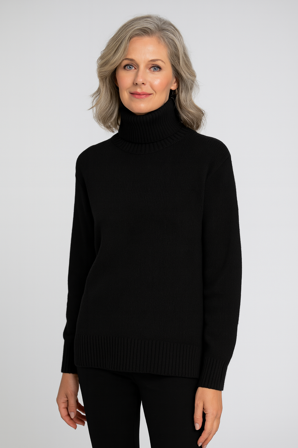 Tidlös Polotröja i Finstickad Ullmix