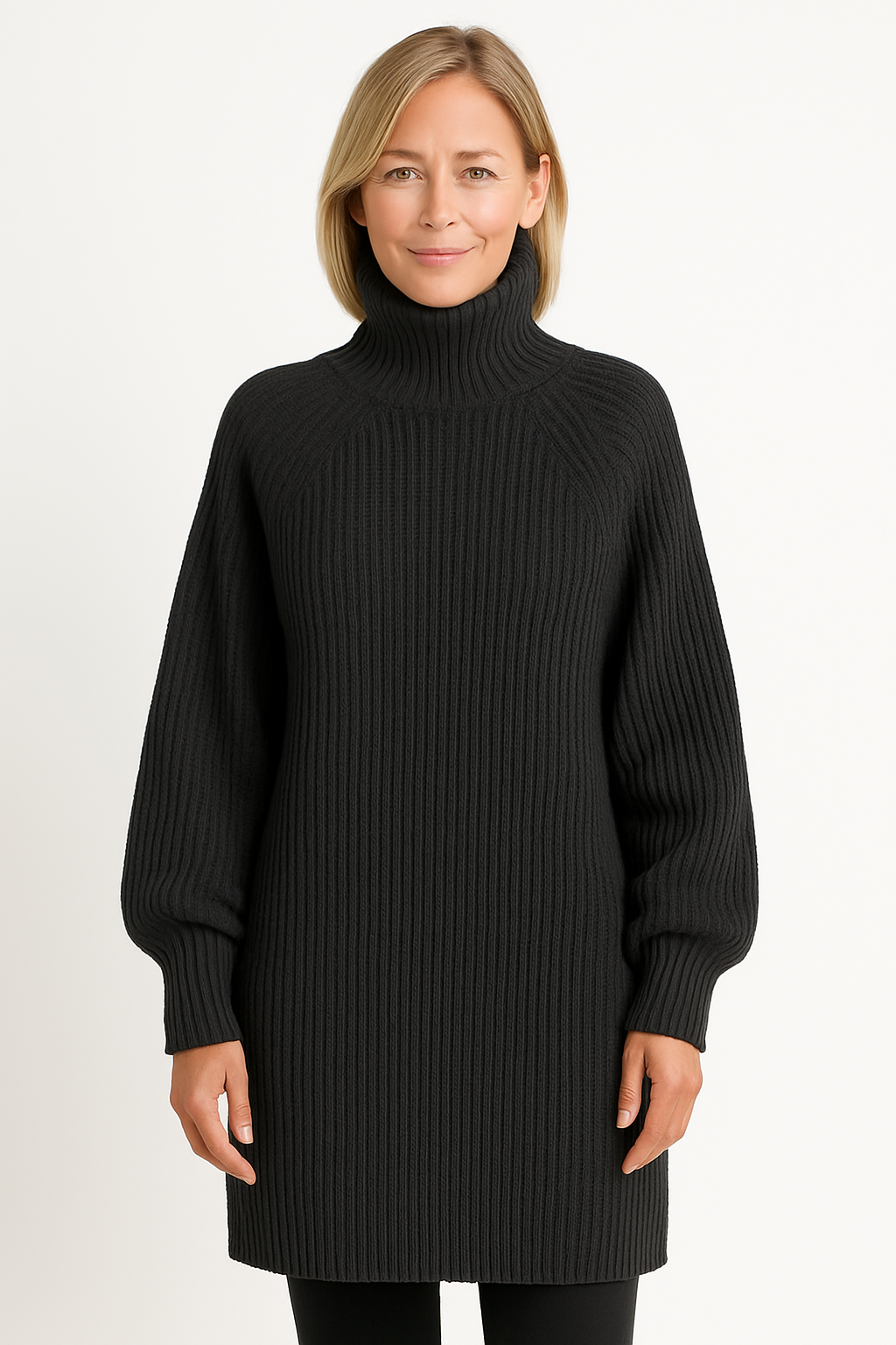 Elin | Lång stickad polotröja i tidlös stil