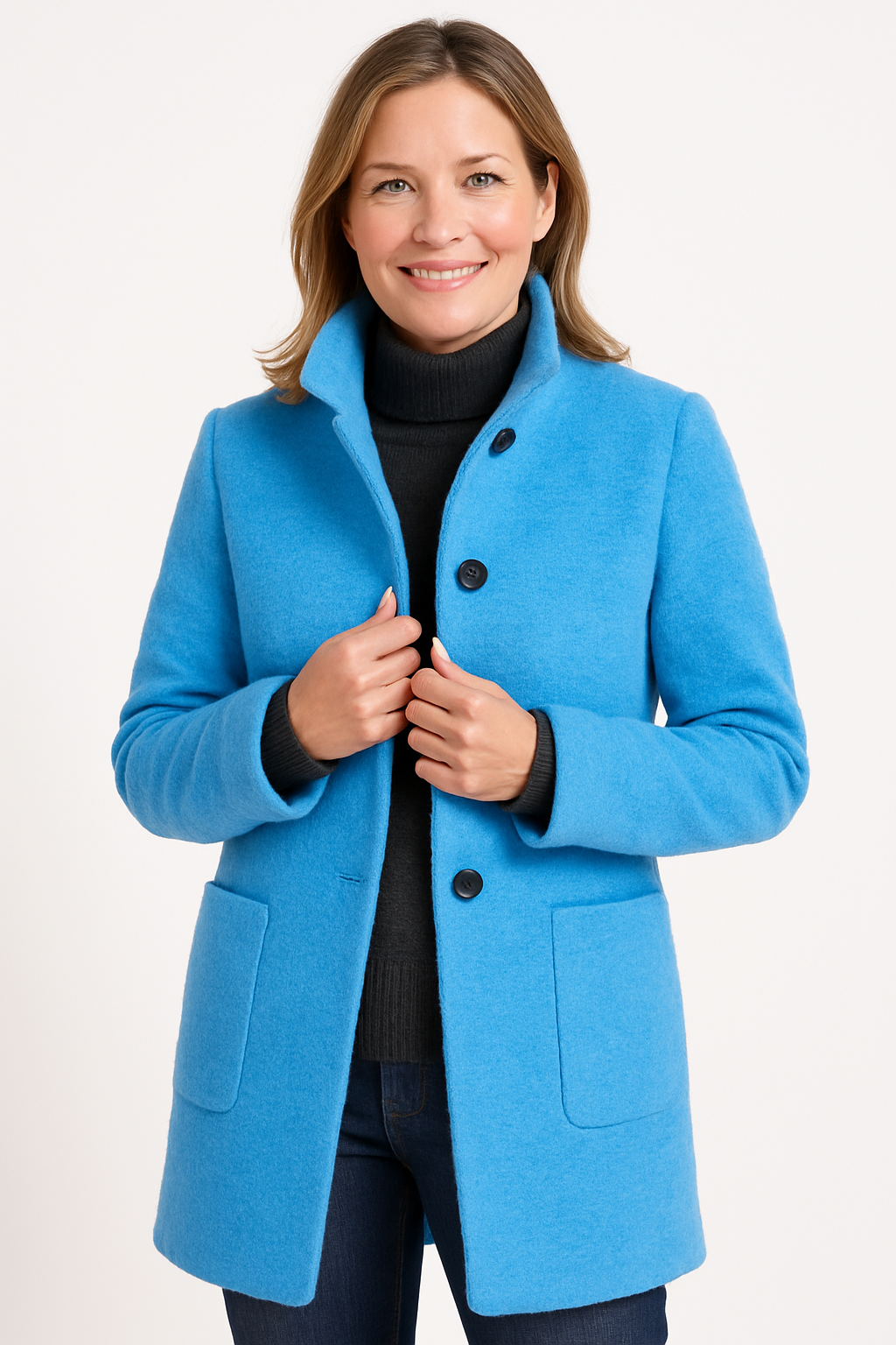 Elina™ – Stilren Ullblandad Kappa med Elegant Passform