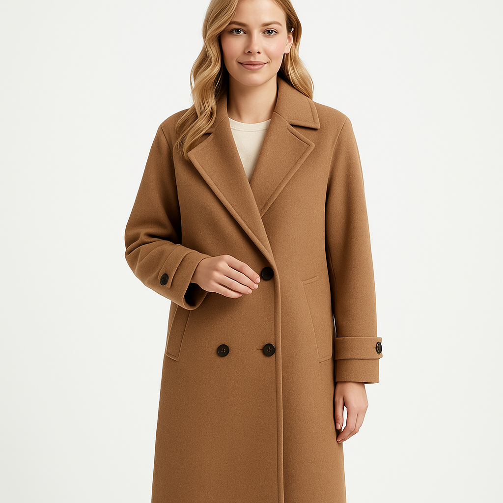 Lång Damkappa – Elegant Oversized Trenchcoat med Revers