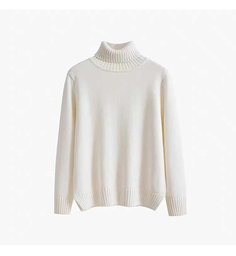 Tidlös Polotröja i Finstickad Ullmix