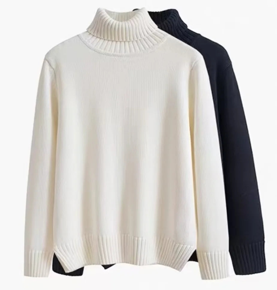 Tidlös Polotröja i Finstickad Ullmix