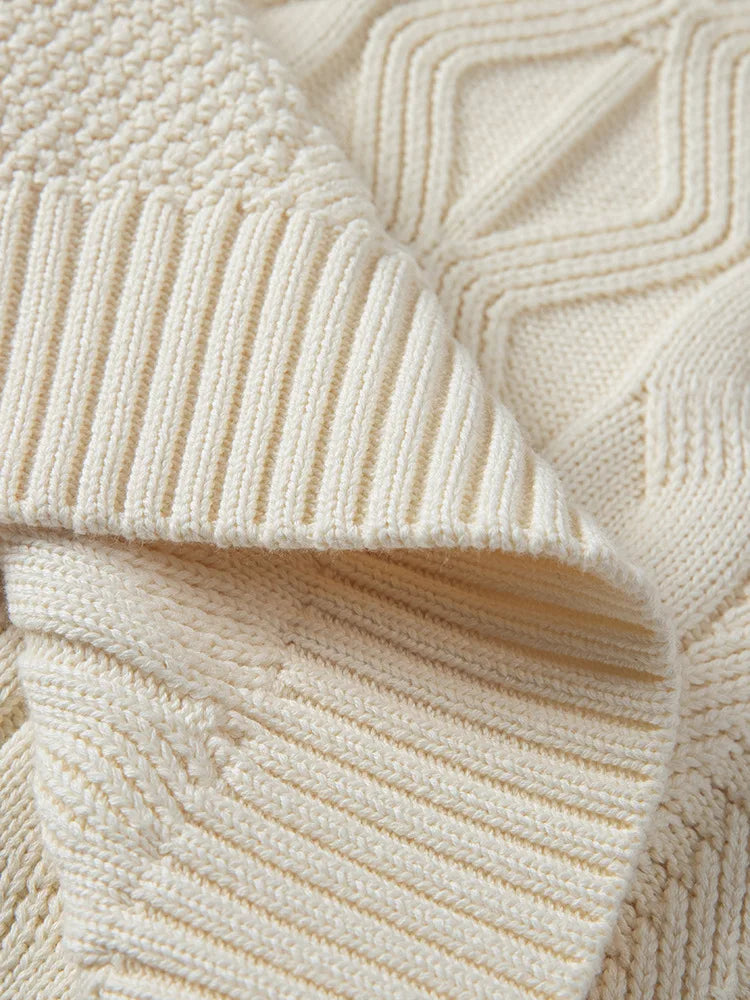 Elegant Kabelstickad Tröja