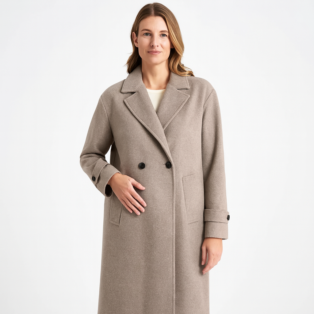 Lång Damkappa – Elegant Oversized Trenchcoat med Revers
