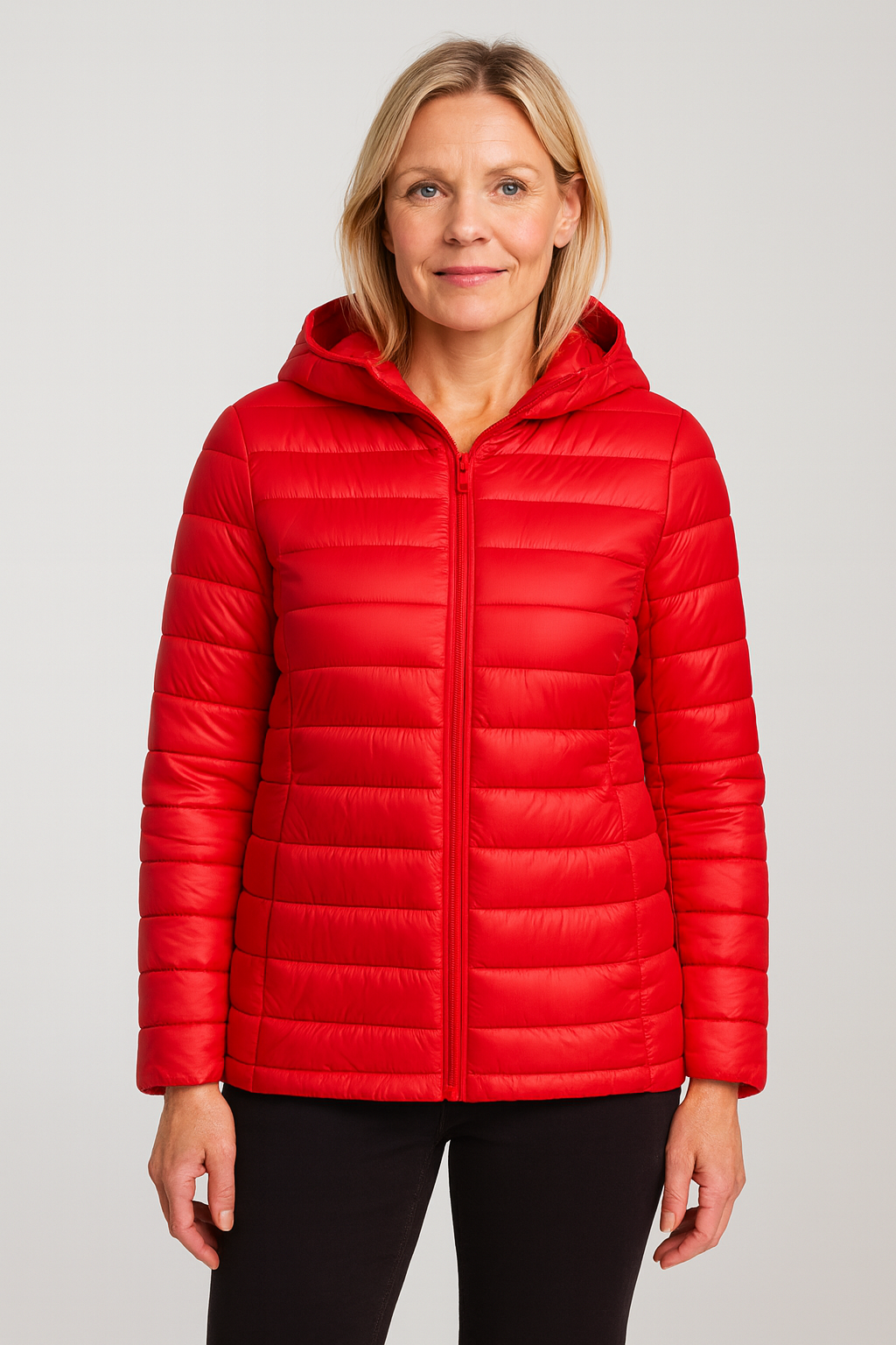 Lättvikts Damjacka – Vadderad Jacka med Huva