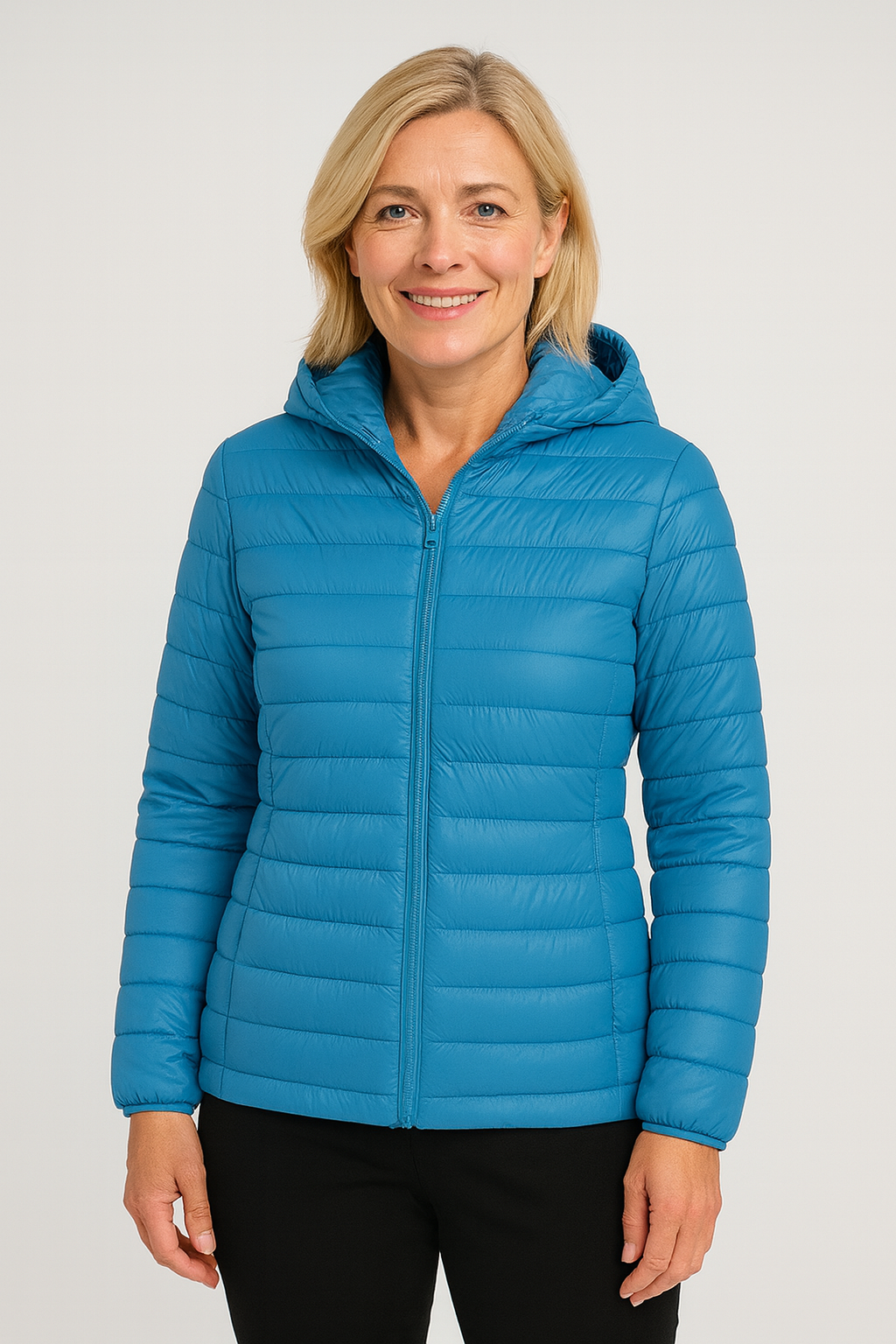 Lättvikts Damjacka – Vadderad Jacka med Huva