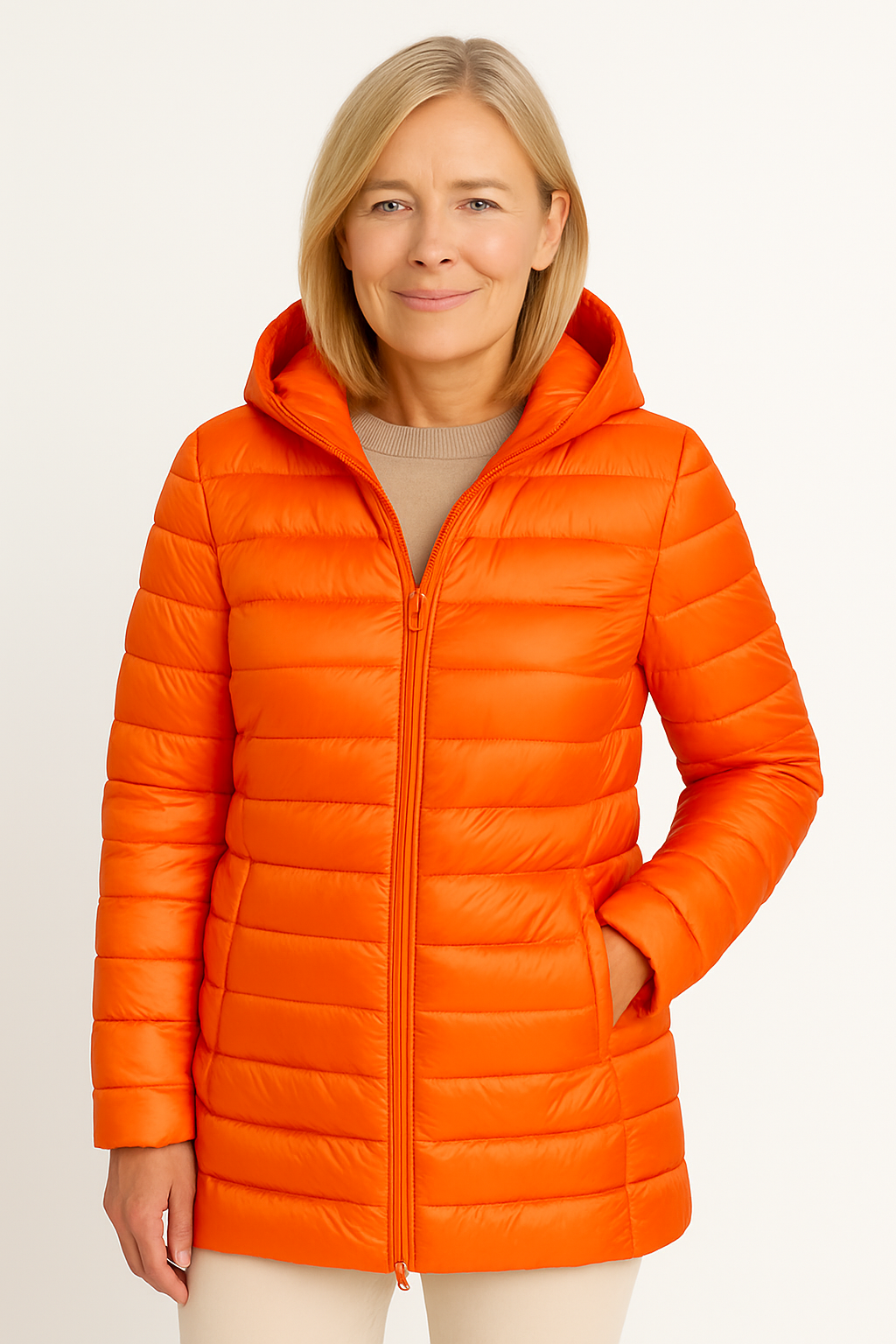 Lättvikts Damjacka – Vadderad Jacka med Huva